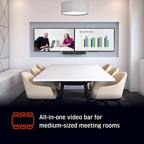 Poly - Studio X50 (Polycom) - 4K Video & Audio Bar - Conferencing System for Mid-Size Meeting Rooms - Works with Teams, Zoom & More
