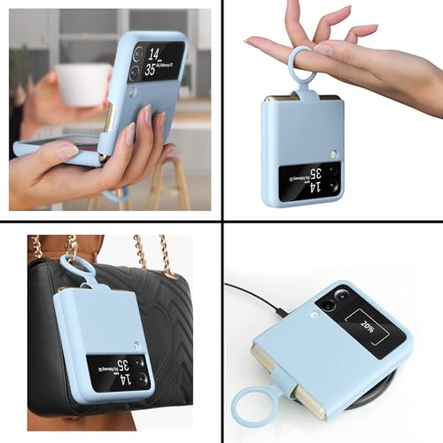 Image of MIDOS Back Cover Compatible with Samsung Z Flip 3 Silicone Case Full Protection Shock Proof Case for Samsung Galaxy Z Flip 3 (Sky Blue)