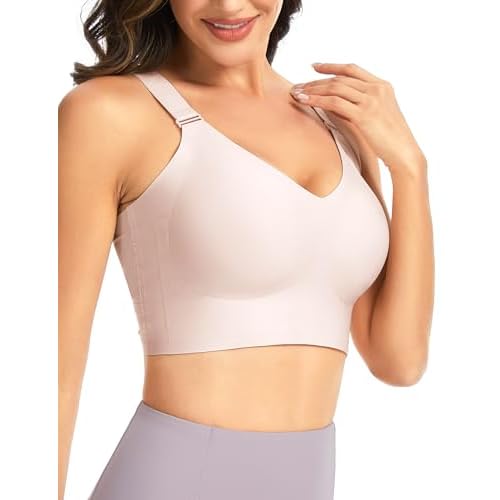 THE GYM PEOPLE Women’s Wireless Everyday Bras Racerback Seamless Push Up Bralette Padded Comfortable Full Coverage