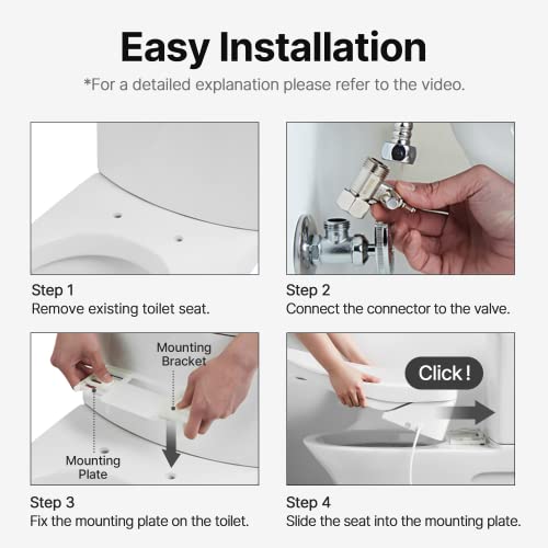 Sk Magic Bid-018D Electric Bidet Toilet Seat Elongated| Adjustable Warm Water, Warm Air Dryer| 360° Self-Cleaning Nozzle| Easy Installation| Heated Toilet Seat #TOP5