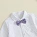 FIOMVA Toddler Boy Gentleman Outfits Button Down Shirt with Suspender Pant Wedding Formal Church Suit Birthday Christening Baptism Dress Clothes(Purple, 18-24 Months)