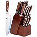 Vestaware - Juego de Cuchillos Cocina y Bloque Cuchillo - 16 Piezas Set Cuchillos Cocina Profesional y Soporte de Madera - Juego de Cuchillos Chef y Cuchillos de Carne Acero Inoxidable Alemán