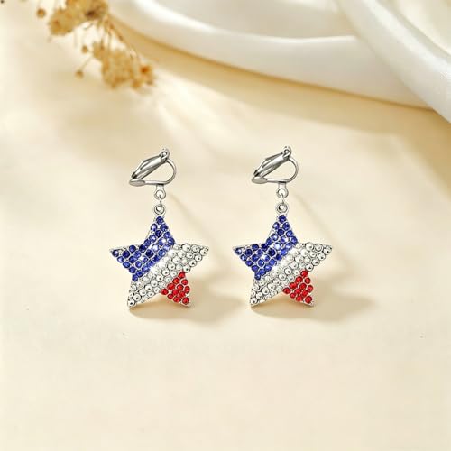Aretes Clip-on con Bandera Americana para Mujer miniatura 5