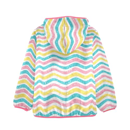 OTVEE Colored Waves Kids Hoodie Jacket Fall Spring Full Zip Warm Outwear Coat2