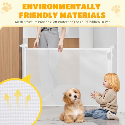 Miniatura 8 de Nobleza - Puerta Seguridad Bebé Extensibles, Barrera Seguridad Nños Y Perros 0-180cm, Apertura Con Una Mano, Ideal Para Escaleras, Puertas, Interior Y Exterior, Blanco