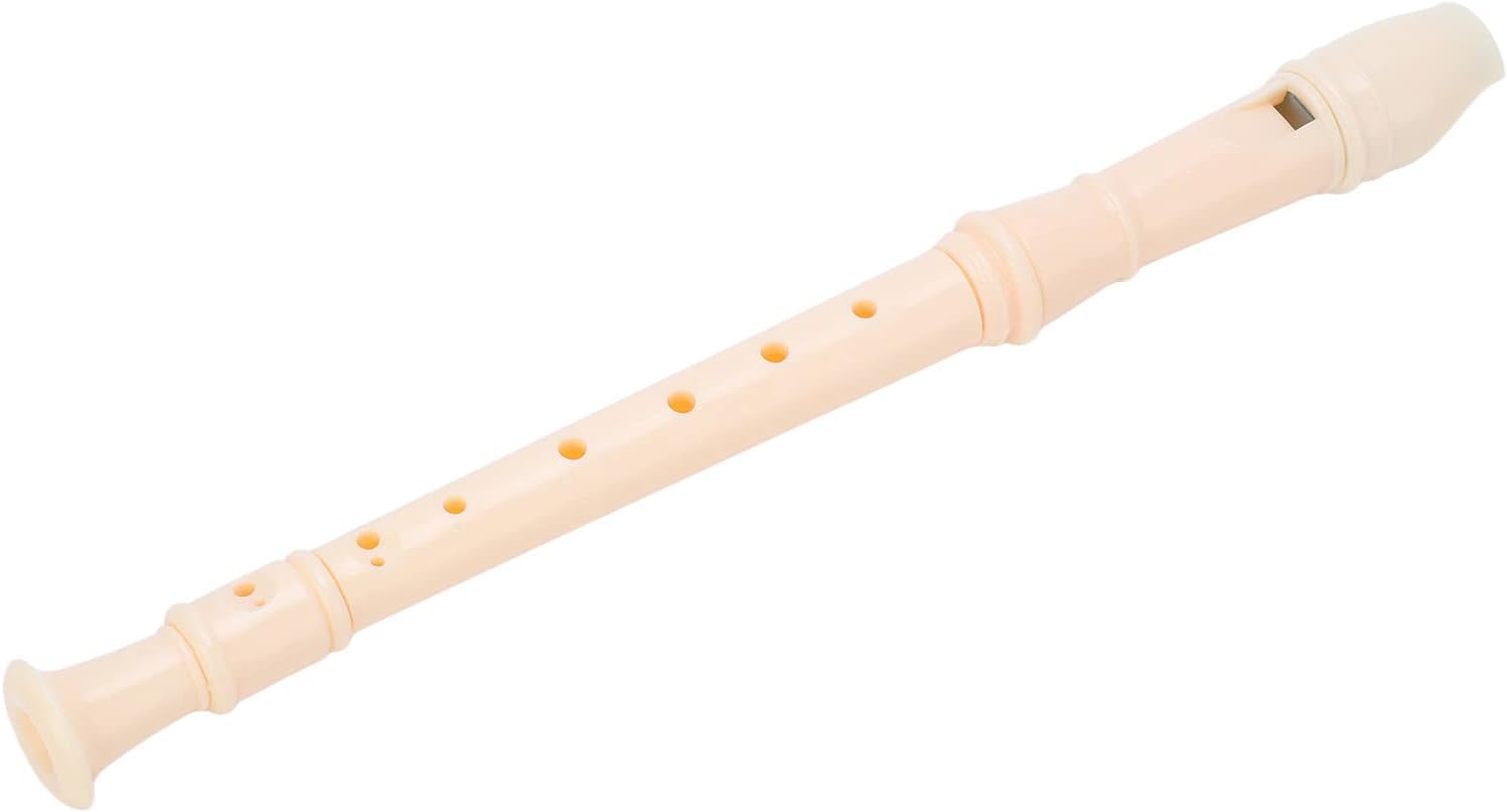 Jeanoko ABS Recorder Instrument for Educational Purposes, 8 Hole Soprano Recorder, Cultivate Music Interest for Children, Ideal for Kindergartens and Elementary Schools (White)