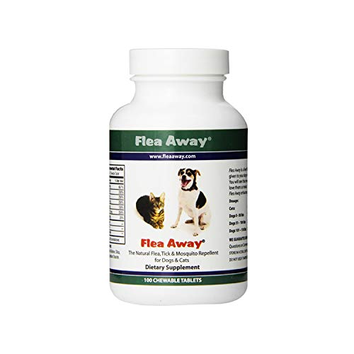 Flea Away All Natural Flea, Tick, and Mosquito Repellent for Dogs and Cats, 100 Chewable Tablets, Single
