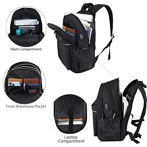 Image of KEOFID Casual Backpack for Women, Work Backpack for Women, Back pack for School College, Carry-On travel backpacks, Anti-Theft Womens backpacks, School bookbag for girls(Full Black)