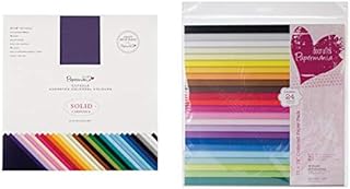 Docrafts 12 x 12-Inch Solid Premium Cardstock Colossal Capsule (Pack of 75) & Papermania 12 x 12-inch Coloured Paper, Pack of 48, Multi-Colour