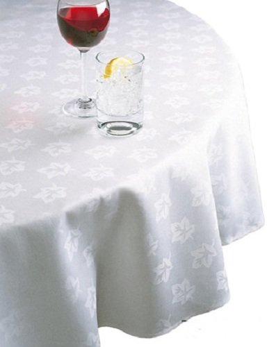Round ROUND - 68" (173cm) Egyptian 100% Cotton TABLECLOTH Damask Ivy Leaf Fine Table Linen Cloth Cover