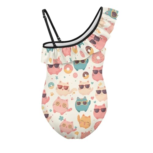 Girls Ruffled Halter Swimwear One-Piece Bathing Suits - Light, Elastic, Easy Wear, Breathable for Pool, Beach2