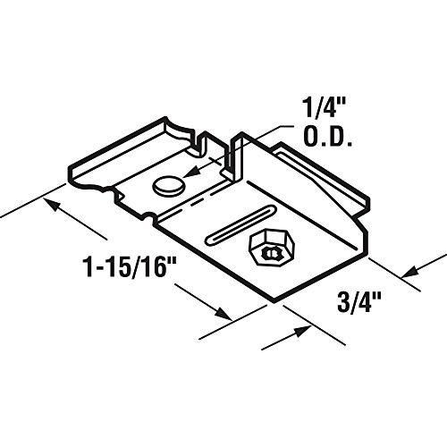 Slide-Co 16554 Soporte Pivote Ajustable, 1/4 Pulg OD x 1-15/16 Pulg L x 3/4 Pulg A, Montaje Superior, Acero (Paquete Único) miniatura 2