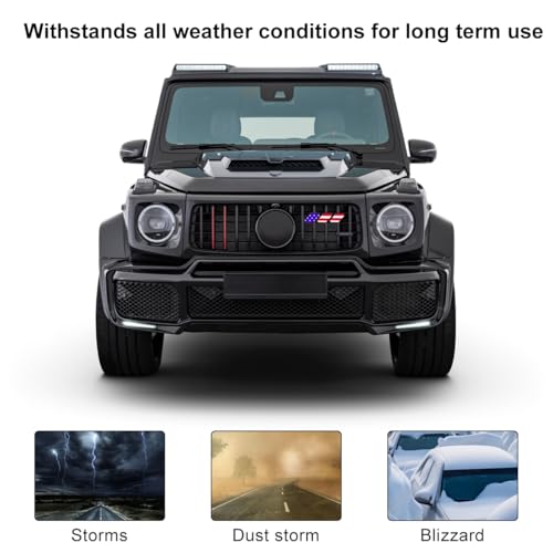 Image of Car Grille Decor Badge, Tri-Color Front Grille Decoration Label Emblem, Creative Badge Decal Auto Bumper Trim Compatible with Tacoma 4Runner, Exterior Car Accessories (Style F)