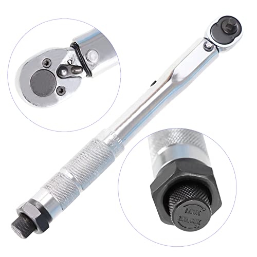 Kimllier KM-1824124-638910-LR Torque Wrench 1/4 Inch 5-25Nm Metric Adjustable Drive Click Torque Reversible Wrench 20-200 Inch/Pound thumb #4