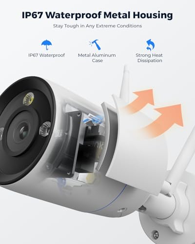 Image of REOLINK 4K Home Security Camera, 2.4 /5GHz WiFi Outdoor Camera, Plug-in Power (DC 12V /1A), Human /Vehicle /Pet Detection, Color Night Vision, Two-Way Talk, 24 /7 Recording, IP67 Waterproof, RLC-810WA