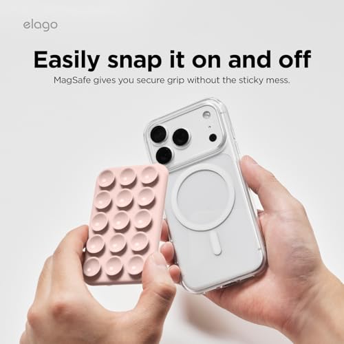 Image of elago Magnetic Suction Cup Phone Mount for iPhone, Compatible with MagSafe