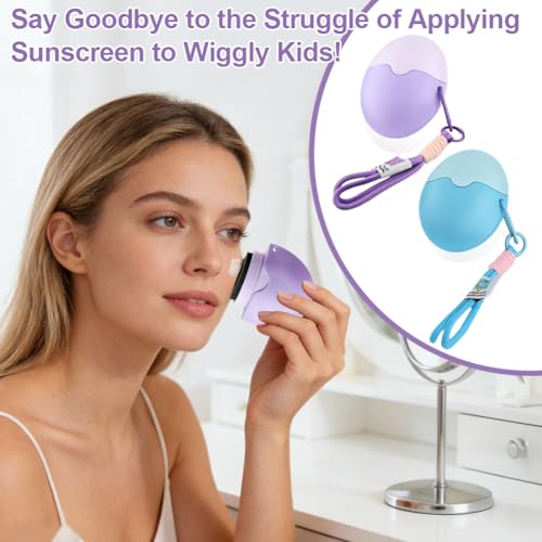 2PCS Sunscreen Applicator, Jaxbo BPA-Free Refillable Roll on Sponge Sunscreen, Suncream & Lotion Applicator For Kids, Adults & Families, Perfect Size for Travel - Thumbnail 2