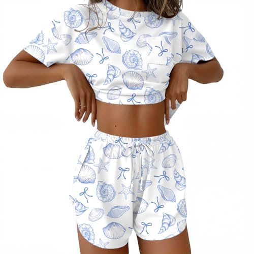 Image of Ekouaer Womens Pajama Sets Sexy Lounge Sets Side Split Short Pj Sets Cute Pjs 2 Piece Comfy Sleepwear Loungewear