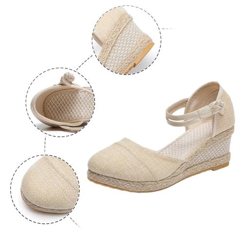 Pantoufles confort plateforme dotées d'une semelle compensée et d'un tissu mesh extensible - 4