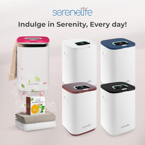 Calentador de toallas cilíndrico SereneLife SLTLWSQ80 rosa para spa en casa de 23 L 8