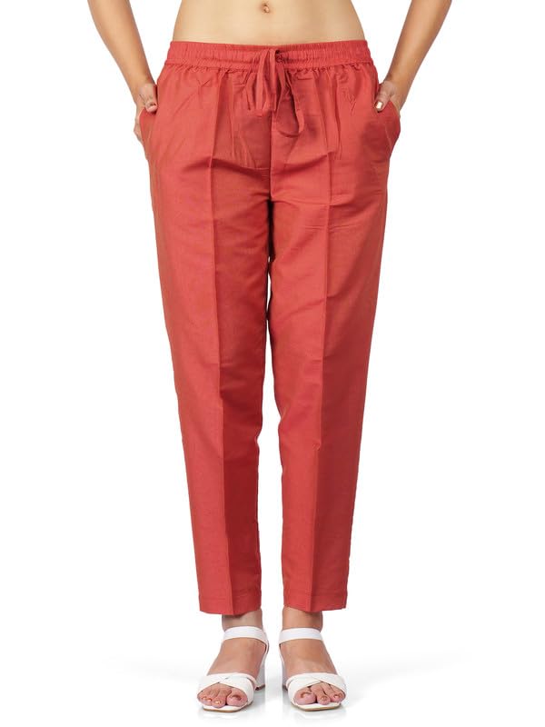 Image of Trouser Pants for Women,Stylish Trousers for Woman for Kurti Relaxed & Regular Straight fit Palazzo,Ethnic Bottom Formal Pants for Women Office wear Casual & Daily Use