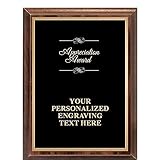 Crown Awards Appreciation Award Classic Wood Plaque, 6 x 8 Custom Engraved Trophy Plaque Award