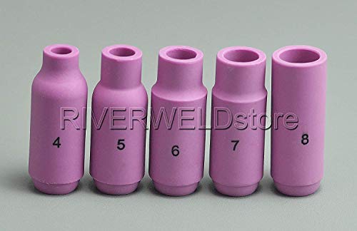 Image of RIVERWELD TIG Collet Body Ceramic Cup 10N50 10N49 10N48 10N47 10N46 kit 5pk