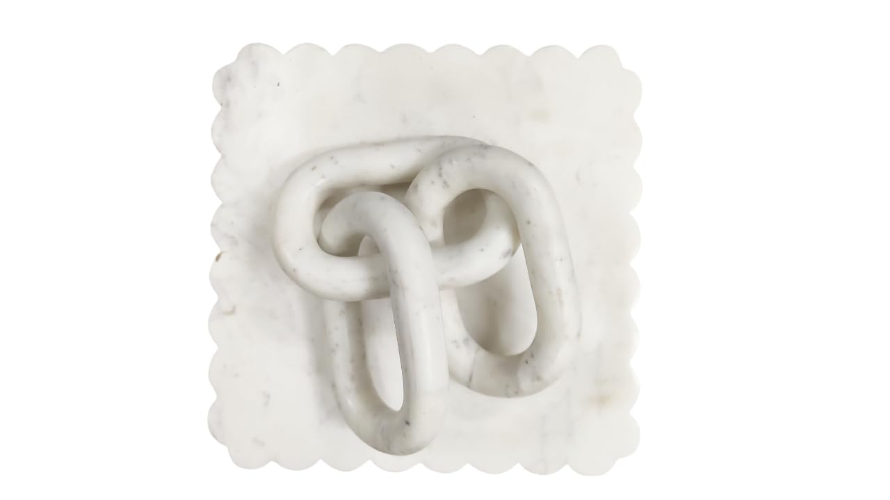 Nœud en marbre blanc sculpté d'une seule pièce pour décoration haut de gamme