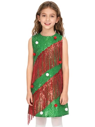 Robe à paillettes de Noël pour fille avec finitions haut de gamme