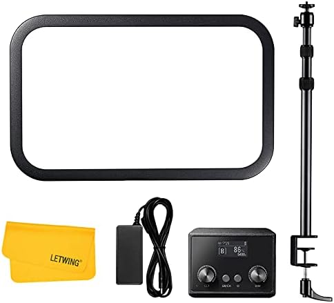 Godox ES45 Key Light,LED Video Light with Extendable Desk Stand,2.4G Wireless Control,0-100% Brightness & 2800-6500K Color Temperature,E-Sports LED Light Kit for Streaming,Zoom Calls, YouTube,Tiktok
