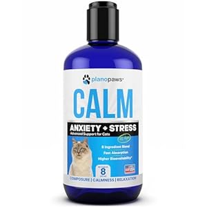 Cat Anxiety Relief 90 Day Supply – Faster Absorption Than Cat Calming Treats – Cat Calming Products for All Ages – Liquid Calming Cat Treats for Sleep Aid – 8 Ingredient Blend + Cat Melatonin