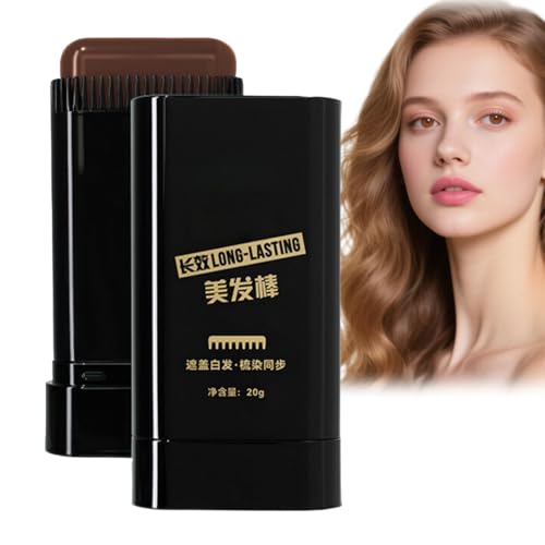 2-in-1 Haarfarbe Stick Kamm,Haarfärbekamm,Sichere und Bequeme Haarfärbestift,Wasserfester Touch up Stick,Schweißfester Haaransatz Kaschieren,Graue haare abdecken für Männer und Frauen(Kaffee)