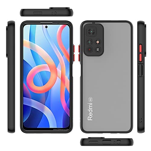 Image of Back Case Cover for Redmi Note 11T 5G Back Cover Shockproof Camera Protection Anti-Slip Grip PC TPU Smock Back Cover for Redmi Note 11T 5G (Black)