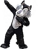 NEW Gray Wolf Mascot Costume Adult Size for Men & Women Height 5'7' to 5'11' with Built-in Fan Inside The Head (XL)