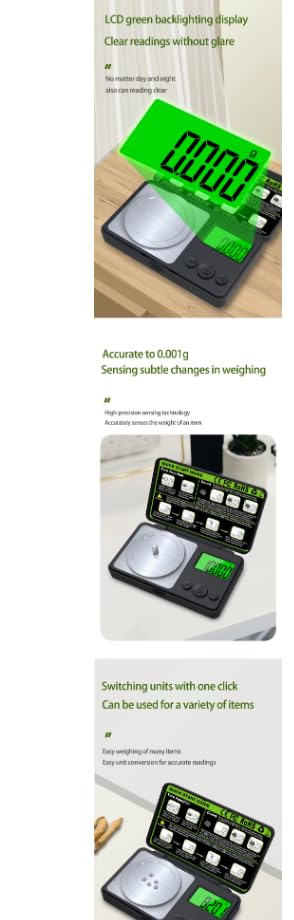 100G/0.01 Digital Pocket Scale Portable ABS Weight Scale with Large LCD Backlight Weighing Tools
