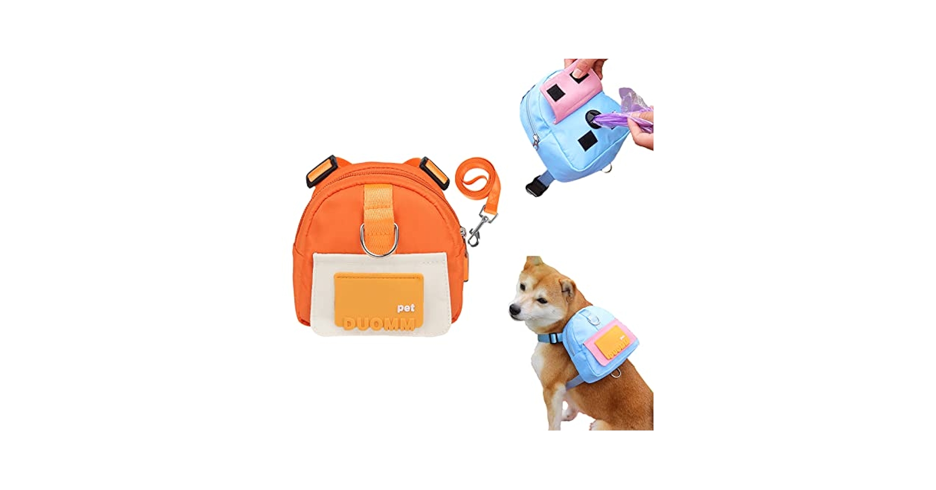 What Is A Dog Backpack Yealay Puppy Dog Saddlebag Outdoor Dog Poop Bag Dispenser Treat Pouch, Dog Saddle Bag Backpack Harness With Lead D-Ring, Small Dogs To Wear Saddle Bags For Hiking