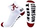 NCAA Alabama Crimson Tide Heel/Toe QTR Socks, One Size, Red/White
