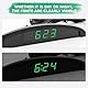Riloer Autotemperaturuhr, Universal Auto Dashboard Digitaluhr Thermometer Spannung mit LCD-Bildschirmanzeige für den Innenraum, grün