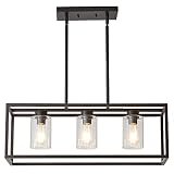XILICON Dining Room Lighting Fixture Hanging Farmhouse Oil Rubbed Bronze 3 Light Modern Pendant Ligh
