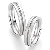 trauringe palladium ohne stein TOP Design Made in Germany als Set mit echten Diamanten im Brillant Vollschliff