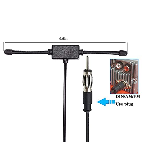 RedYutou Universal Stereo Car Antenna AM FM Radio Antenna Car Adhesive Hidden Patch Antenna Truck Car Radio Antenna 10ft DIN Plug Connector