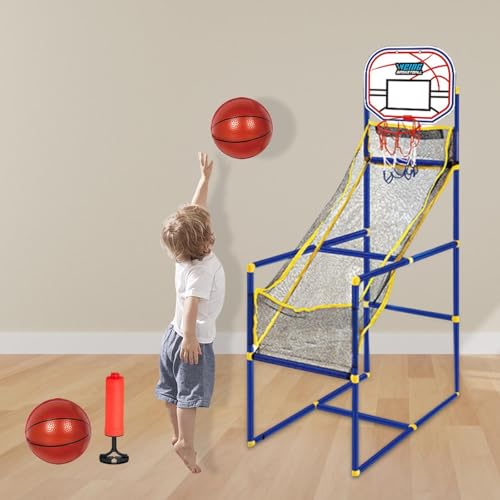 Arcade de baloncesto infantil con canasta portátil y 2 balones 4