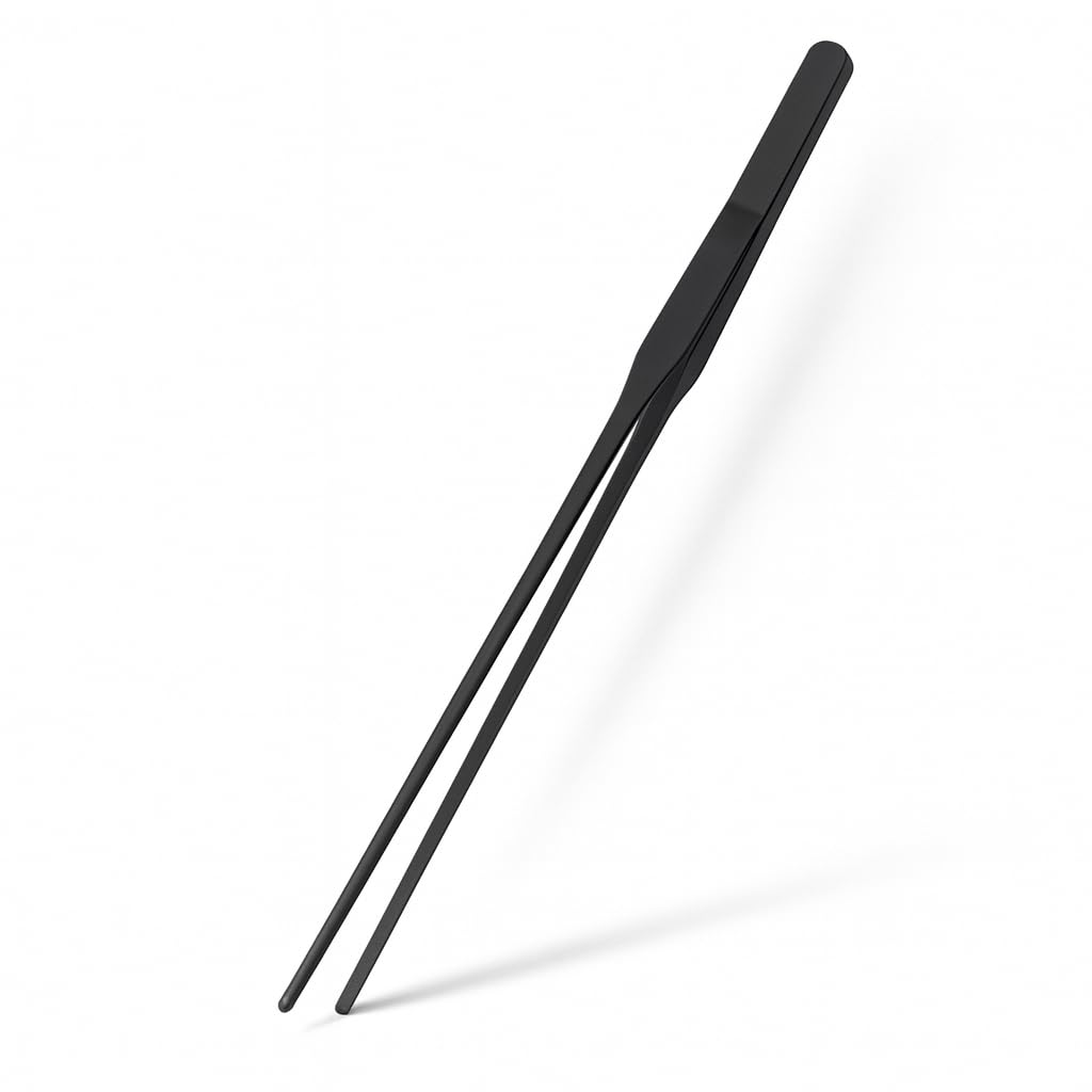Mandala Crafts Black 15 Inches Straight Aquarium Tweezers for Fish Tanks