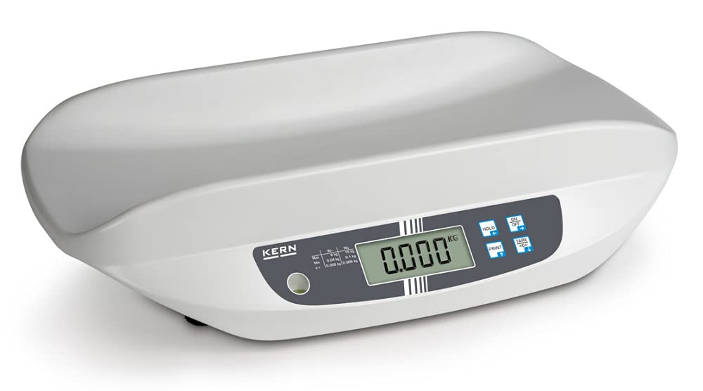 Kern MBA 10K-3-M - Pèse-bébé compact avec appr. médicale, avec surface de pesée spéciale Safe Guard, Lecture [d]: 5 g, Portée [Max]: 15 kg, Incl. HOMOLOGATION