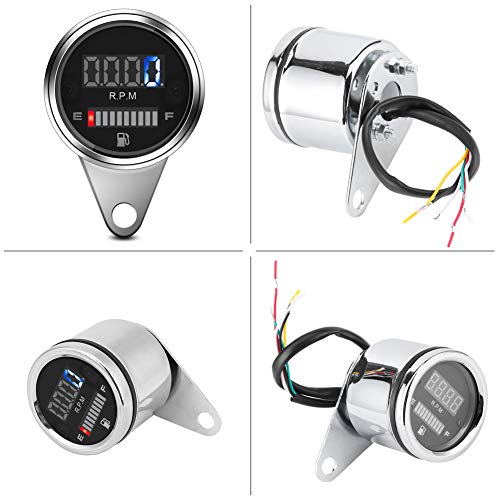 Velocímetro digital LED con tacómetro e indicador de aceite universal 12V 2