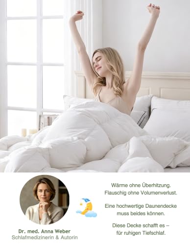 APSMILE Ganzjahres Daunendecke 220x240 cm | Federn & Daunen 450gsm | Extra Flauschig – Ansicht 6