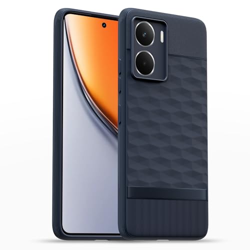 Image of Pikkme Back Cover for Realme P3 5G Camera Protection 3D Hexa Cube Design Silicone Protective Bumper Case (Blue)