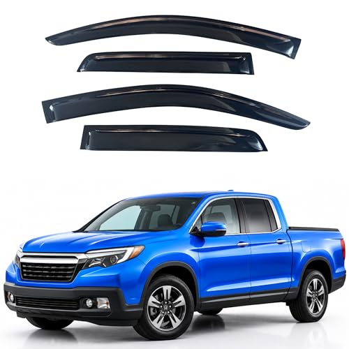 Image of IG Window Visors Fit for 2017-2026 Honda Ridgeline, Out-Channel Rain Guards Vent Wind Deflectors 4PC, Truck Accessories for 17-26 Ridgeline