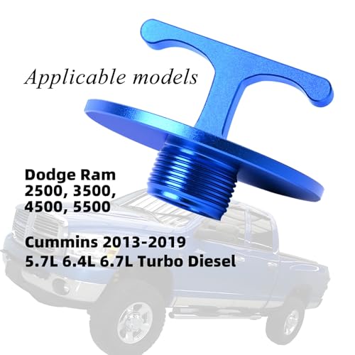 Felisbieti Aluminum Alloy Oil Filter Plug tool, for Dodge Ram 2500, 3500, 4500, 5500. 5.7L 5.9L 6.4L 6.7L Cummins Turbo Diesel MO285 05083285AA Oil Filter Cap Off Tool-car accessories