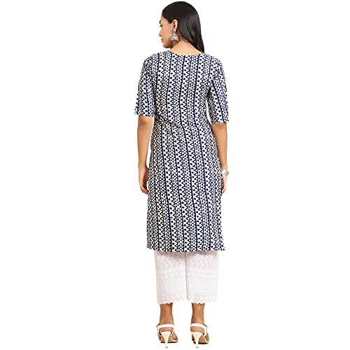 Image of Pinkmint Women's Crepe Floral Regular Kurta